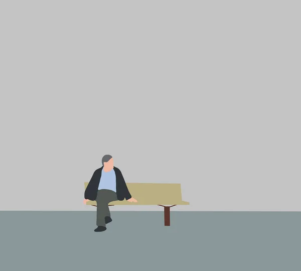高齢者は都市公園のベンチに座っている 老人は街でリラックスする 高齢者 退職生活について — ストック写真