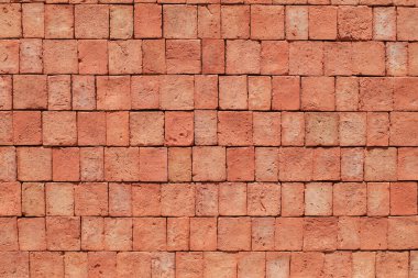 Kırmızı tuğla duvar dokusu. Grungy Stone duvarının arka planında Vintage var. Modern klasik bina tasarımı.