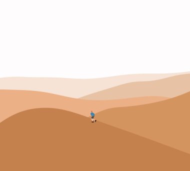 Adam dağları tırmanıyor, vahşi doğa manzarası seyrediyor. Aktif yaşam tarzı macera tatilleri.