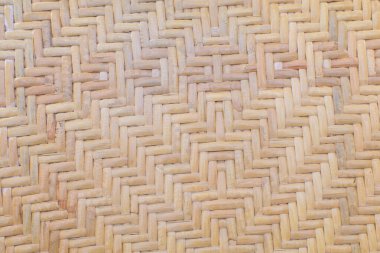 Örülmüş bambu rattan. Geleneksel el işi Tayland tarzı doku dokusu dokuması. Mobilya malzemesi için Wicker yüzeyi