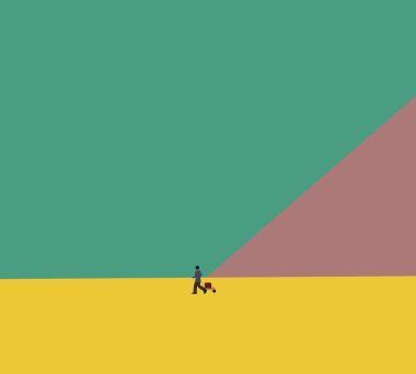 Adam el arabasıyla kutuları çekiyor. Paket servisinin hızlı teslimatı. Ticari mal ihraç et, Kurye Malları Müşteriye Teslim Et.