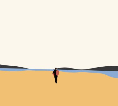 İnsanları sahilde boğulmaktan kurtarmak için kırmızı şamandıralı bir cankurtaran. Su kurtarma görevi. Asgari sanat tasarımı.