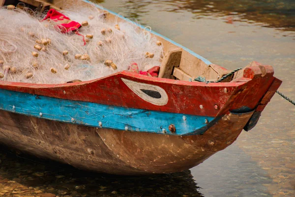 埃索乌拉港的传统船只 摩洛哥 — 图库照片