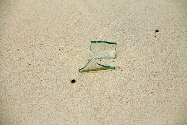 Piece Paper Lies Sandy Beach — Stock Photo, Image
