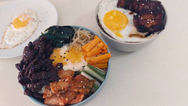 Lezzetli Asya mutfağının yakın görüntüsü