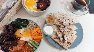 Lezzetli yiyeceklerin yakın görüntüsü