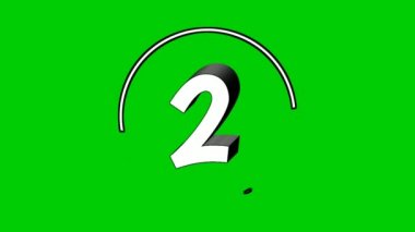 Number two 2 cartoon animation green screen.4k cartoon video number motion graphics