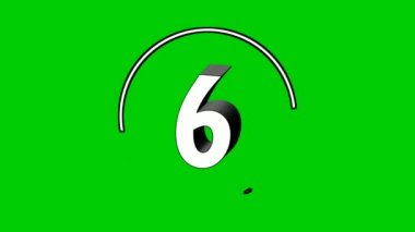 Number 6 six cartoon animation green screen.4k cartoon video number motion graphics