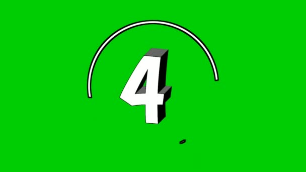 Number Four Cartoon Animation Green Screen Cartoon Video Number Motion — Stockvideo