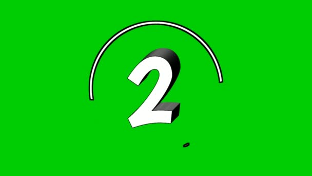 Number Two Cartoon Animation Green Screen Cartoon Video Number Motion — Stockvideo