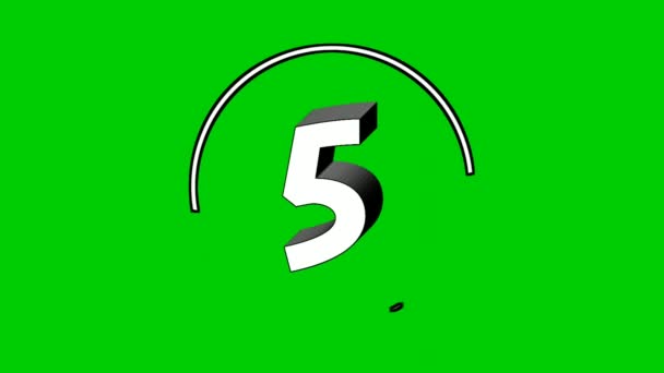 Number Five Cartoon Animation Green Screen Cartoon Video Number Motion — Video Stock