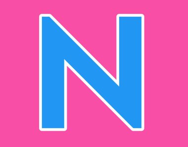 letter N uppercase sign symbol simple line illustration icon