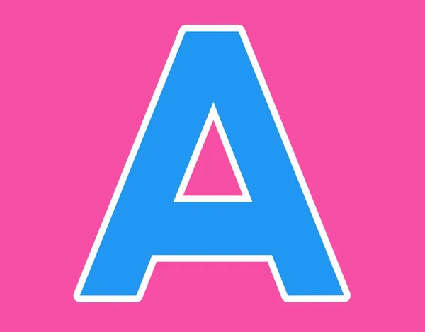 letter A symbol uppercase illustration on magenta background 