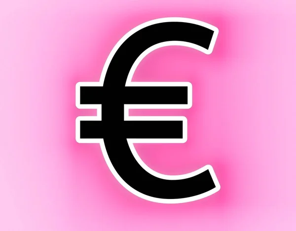 euro symbol icon on pink background