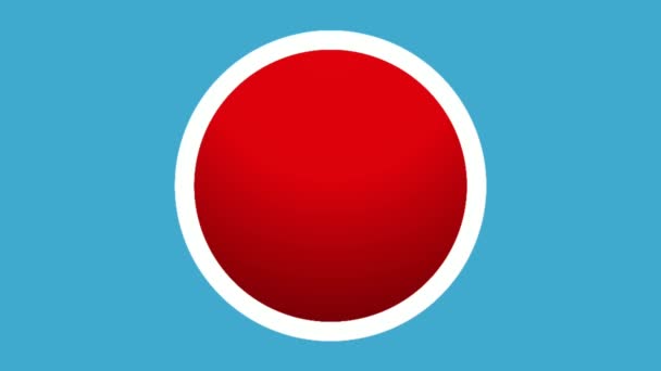 Номер Знаковый Символ Анимации Движения Иконка Графики Движения Синем Круге — стоковое видео