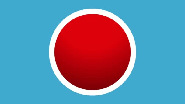 Número Nove Sinal Símbolo Animação Movimento Gráfico Ícone Círculo Azul — Vídeo de Stock