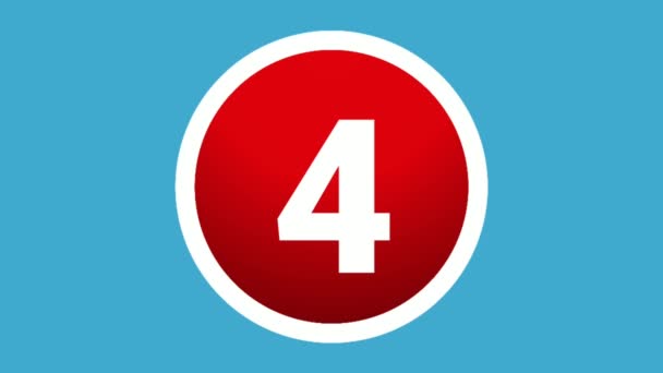 Αριθμός Τέσσερα Σύμβολο Σύμβολο Κινουμένων Σχεδίων Σύμβολο Κίνησης Εικονίδιο Μπλε — Αρχείο Βίντεο