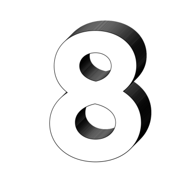 Şeffaf arkaplanda 8 numaralı illüstrasyon işareti işareti