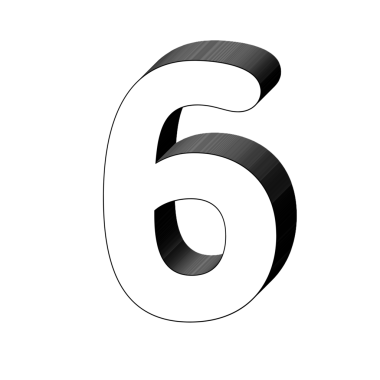 Şeffaf arkaplanda 6 numaralı işaret sembolü