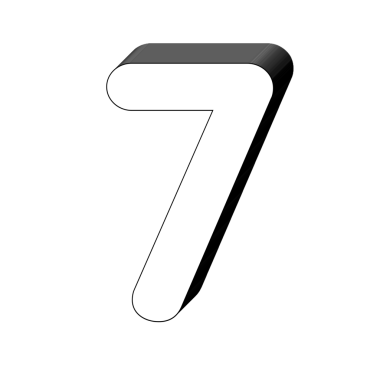 Şeffaf arkaplanda siyah çizgili 7 numara