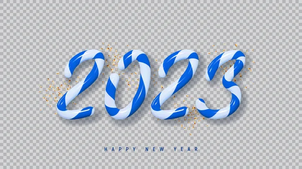 2023 Ευτυχισμένο Νέο Έτος Σύμβολο Μπλε Καραμέλα Αριθμός 2023 Απομονώνονται — Διανυσματικό Αρχείο