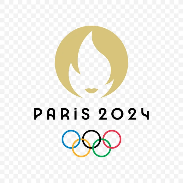 Símbolo Oficial Dos Jogos Olímpicos 2024 Logotipo Oficial Dos Jogos — Vetor de Stock