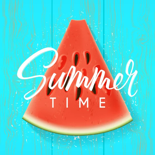 Summer Time Beautiful Card Vector Illustration Seasonal Sweet Dessert Top — Stock Vector
