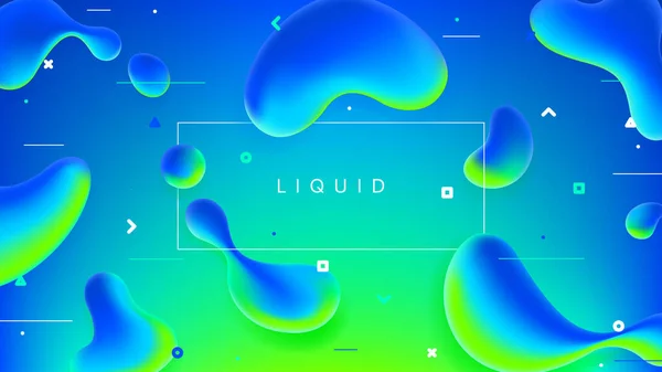 Colorful Web Banner Abstract Liquid Shapes Trendy Vector Illustration Geometric — Stock Vector
