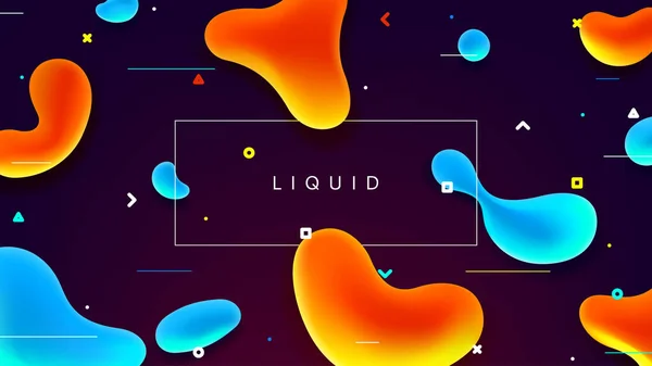 Colorful Web Banner Abstract Fluid Shapes Trendy Vector Illustration Geometric — Stock Vector