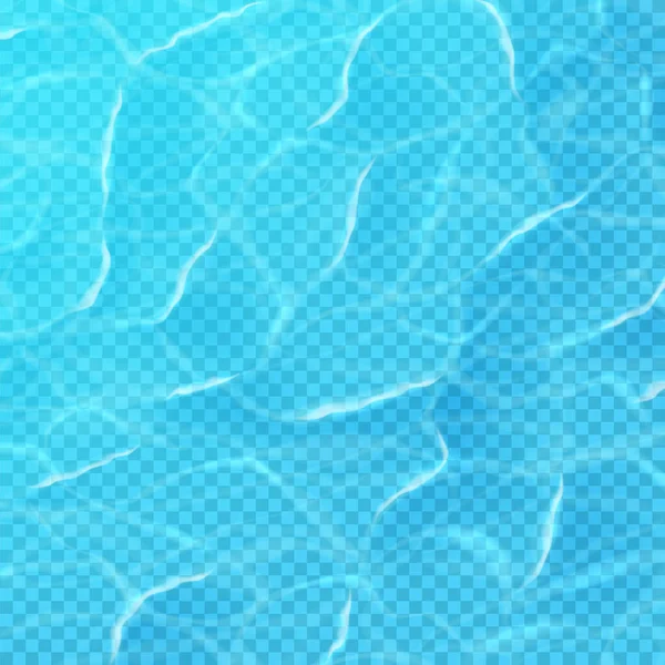 Wasseroberflächen Textur Vorlage Realistische Transparente Wassertextur Mit Meereswellen Vektorillustration — Stockvektor