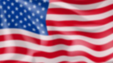 Bulanık ABD bayrağı sallıyordu. Amerikan bayrağı dalgalanan vektör illüstrasyonu. ABD etkinlikleri ve tatil için gerçekçi pankart.