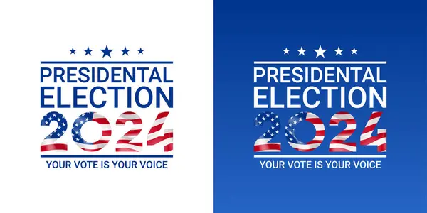Symbol För Presidentvalet Usa 2024 Mallar För Isolerade Typografisymboler För Stockvektor