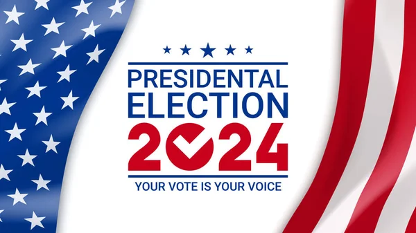 2024 Banner Voor Presidentsverkiezingen Vector Illustratie Voor Election 2024 Campagne Stockvector