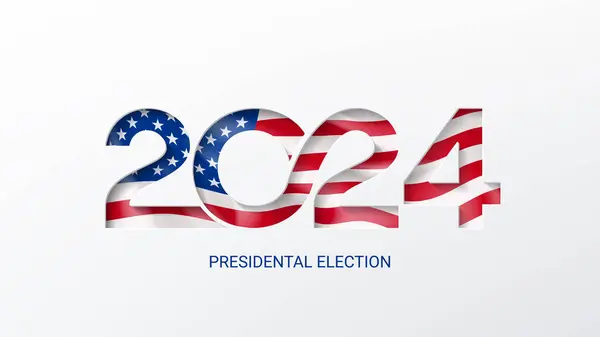 Amerikaanse Presidentsverkiezingen 2024 Banner Template Van Geïsoleerde Typografie Symbool Van Rechtenvrije Stockvectors