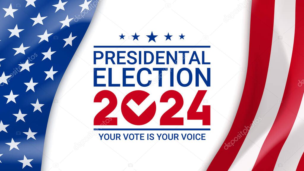 Plantilla de banner de elecciones presidenciales 2024. Ilustración