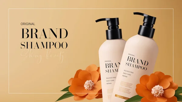 Advertentie Achtergrond Voor Promotie Shampoo Banner Met Minimalistisch Design Vector Rechtenvrije Stockillustraties