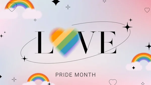 Trendig Estetisk Fana För Pride Month Banner För Pride Månad Stockillustration