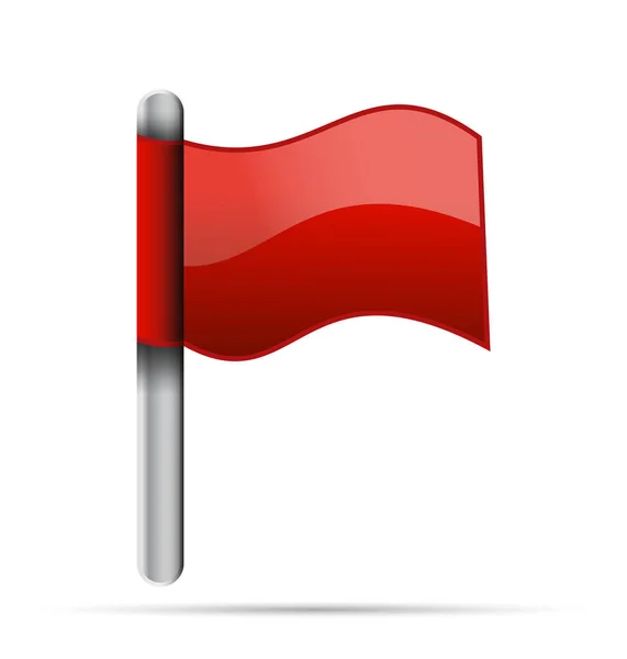 Κόκκινη Σημαία Κυματίζει Εικόνα Επίπεδη Εικόνα Διάνυσμα — Διανυσματικό Αρχείο