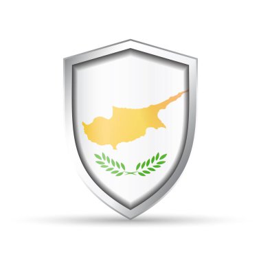 Kıbrıs ulusal bayrağının yer aldığı parlak vektör kalkanı simgesi. Vatansever, kültürel ya da seyahatle ilgili tasarımlar için mükemmel. Hem yazdırma hem de dijital kullanım için tam ölçeklenebilir.