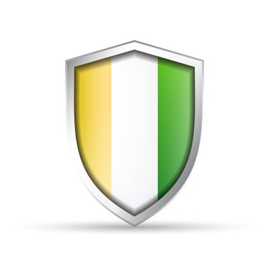 İrlanda bayrağının yer aldığı parlak vektör kalkanı simgesi. Vatansever, kültürel ya da seyahat tasarımları için idealdir. Hem yazdırma hem de dijital projeler için tam ölçeklenebilir.