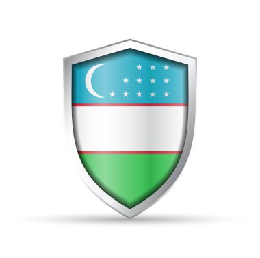 Özbekistan bayrağının yer aldığı parlak vektör kalkanı simgesi. Vatansever, kültürel ya da seyahat temalı tasarımlar için idealdir. Hem yazdırma hem de dijital kullanım için tam ölçeklenebilir.