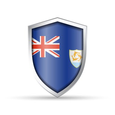 Anguilla 'nın ulusal bayrağını taşıyan parlak vektör kalkanı simgesi. Vatansever, kültürel ya da seyahat temalı tasarımlar için idealdir. Hem yazdırma hem de dijital kullanım için tam ölçeklenebilir.