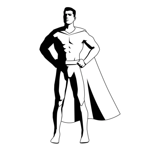Wektor Superhero Akcja Pose Ilustracja — Wektor stockowy