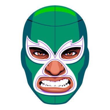 Vector Mexican Masked Wrestler Character Isolated clipart