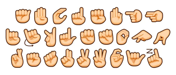 Vektör Ayarlama Elleri Şaret Dili Alfabesi Zole Edilmiş — Stok Vektör