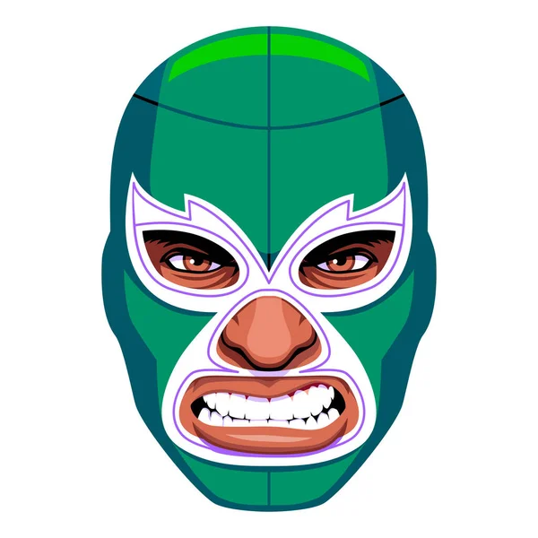 Vektor Mexická Maskovaný Zápasník Znak Izolovaný — Stockový vektor