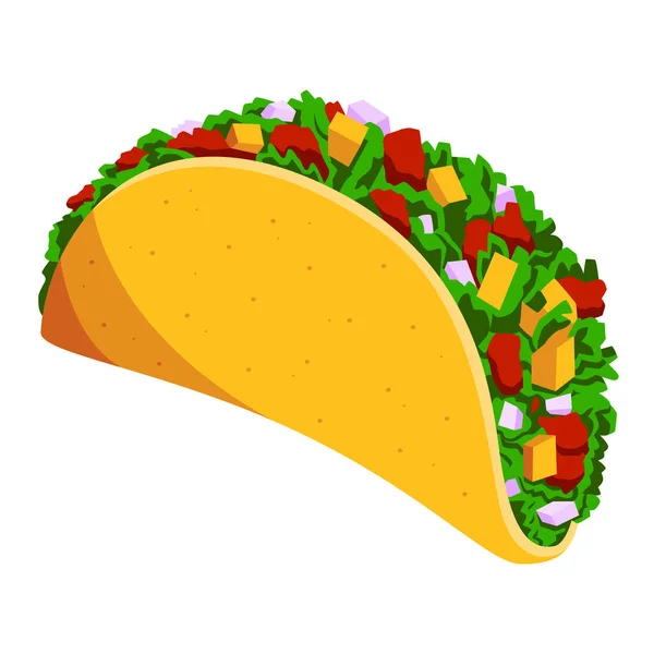 Vector Mexicaanse Voedsel Taco Illustratie Geïsoleerd — Stockvector