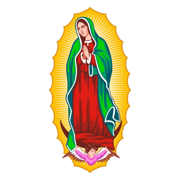 Vector Nuestra Señora Guadalupe Ilustración Aislado — Vector de stock
