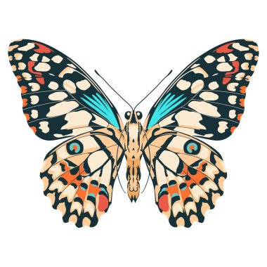 beautiful swallowtail butterfly cartoon illustration isolated clipart