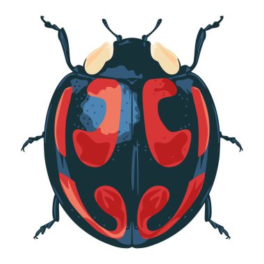 Güzel uğur böceği çizgi filmi çizimi izole edildi